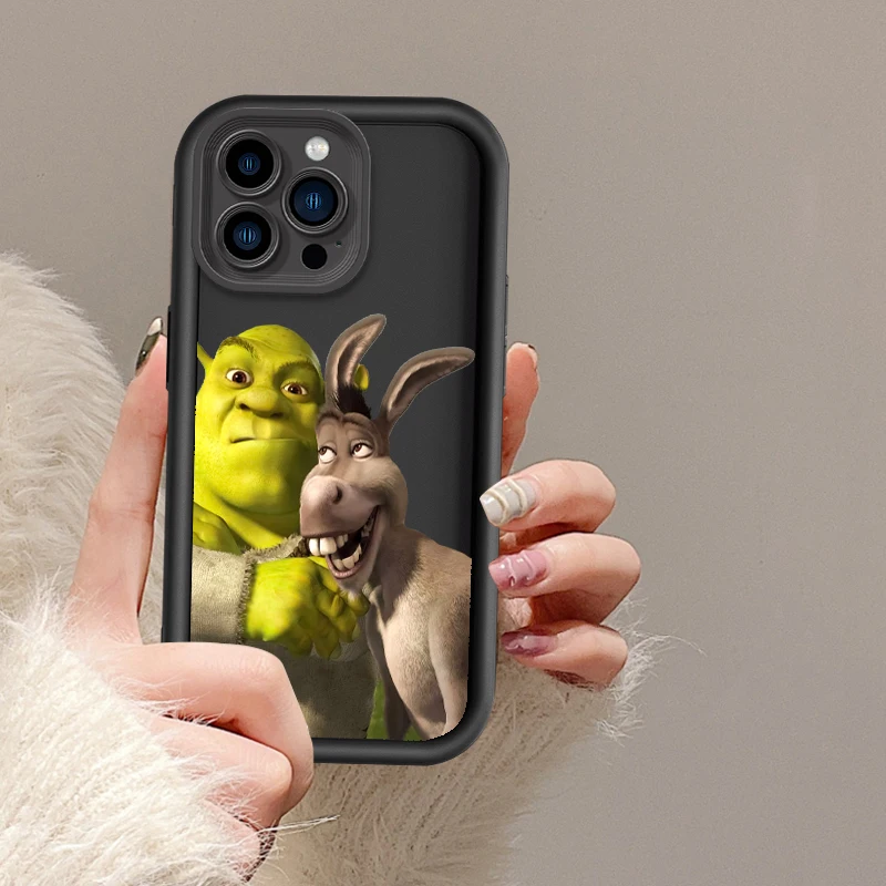 S-Shrek Cartoon Cute For Apple iPhone 15 14 13 12 Pro Max Mini 11 XS X XR 8 7 6 Plus Eye Ladder Cover Capa Fundas Phone Case