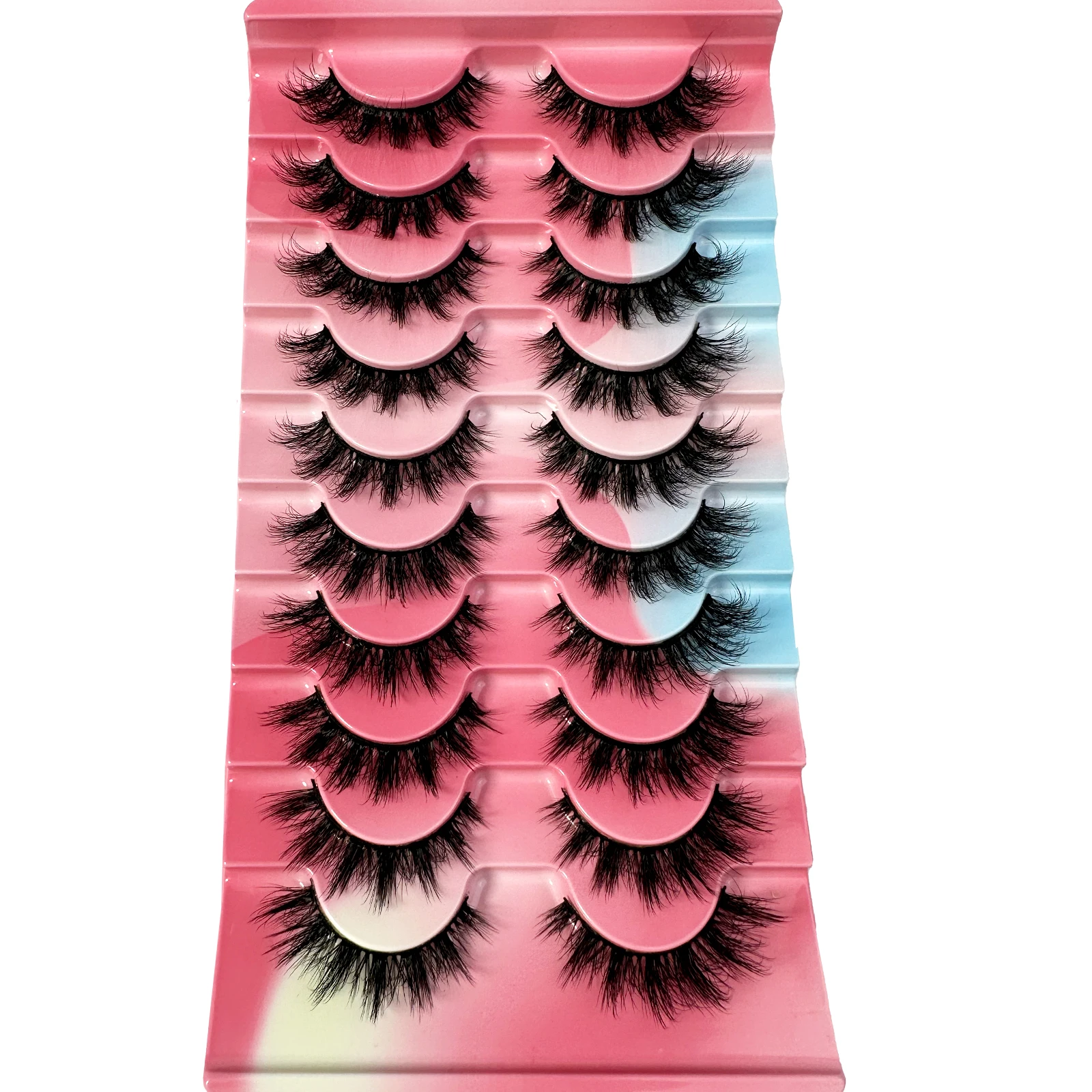 New 5/10 Pairs 3D Faux Mink Lashes Fluffy Soft Wispy Natural long False Eyelashes Curly lashes wholesale lashes