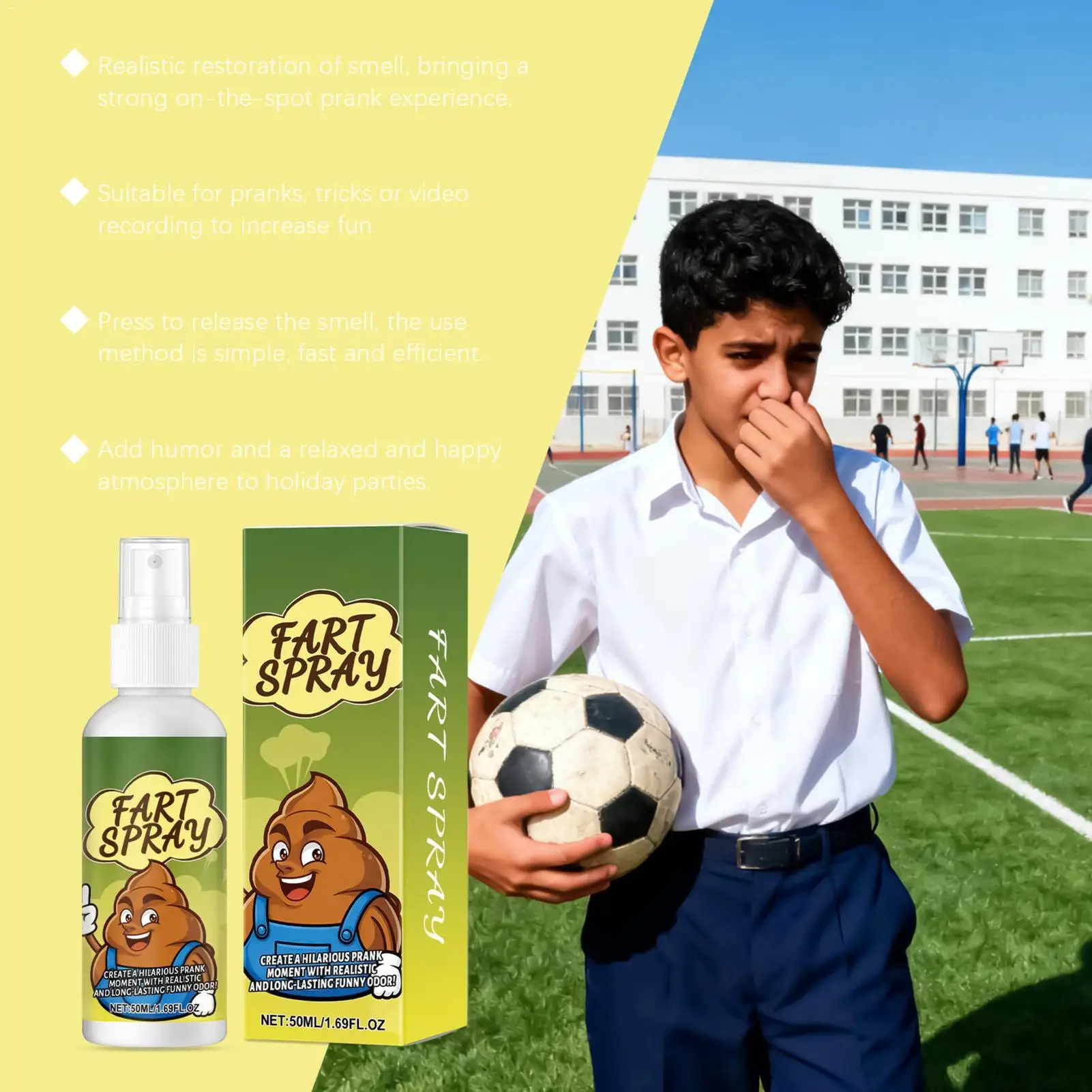 สเปรย์กลิ่นตัว 50 มล. ของเล่นแกล้งคน ตลกขบขัน สำหรับผู้ใหญ่และเด็ก ของเล่นเล่นตลก งานปาร์ตี้ ของเล่นแกล้งคน กลิ่นเหม็น แก๊สเหม็น ของเล่นแกล้งคน ตลกขบขัน