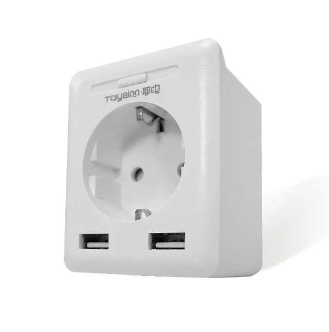 EU Type Wall Mounted Socket with Fast Charging USB Port Tuya Smart Socket