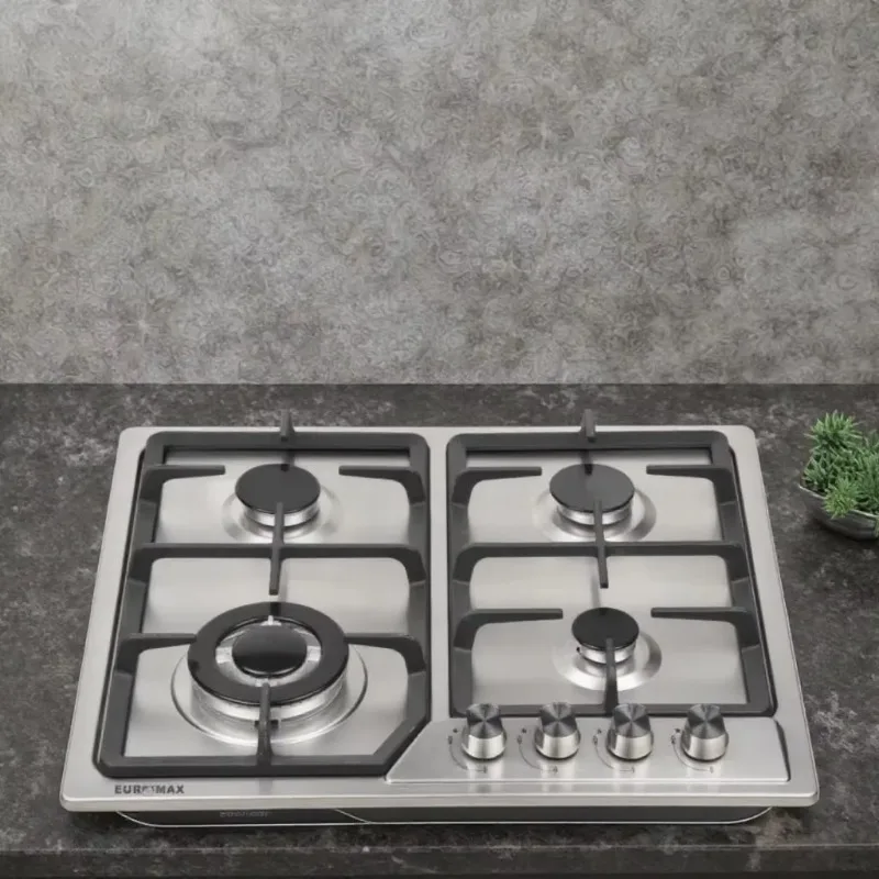 

4 Burners Commercial Gas Cooker with Built-in Natural Gas/LPG Kitchen Cooker with Stainless Steel Finish for Outdoor Use