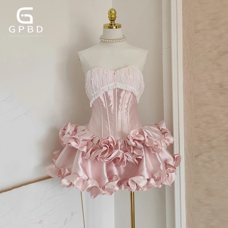 Французская однотонная туника Fodls, вечерние платья для женщин, без бретелек, без рукавов, с открытой спиной, лоскутное платье с бантом, женское новое