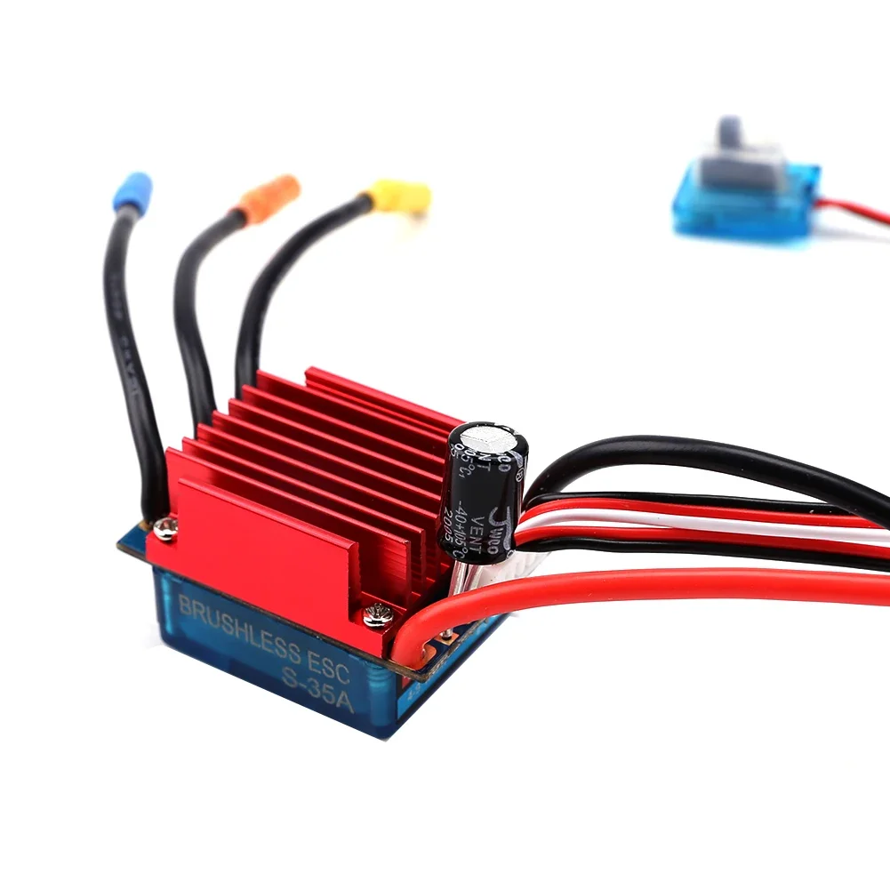 25A 35A Brushless ESC 2S Waterproof Dustproof Speed Controller with Program Card for 1/16 1/18 RC Car