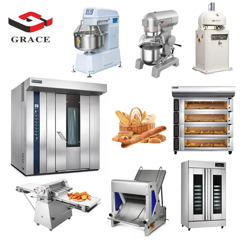 Grace Commercial Complete Electric Automatic Bread Baking Oven Bakery Equipment Full Set Baking Equipment