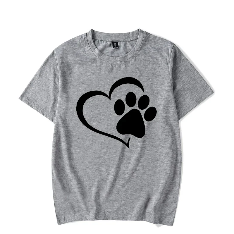 Luminous T-Shirt Women Top-Tees Clothes Graphic Dog Paw 90s Girl Harajuku Ullzang T-Shirt Female Korean-Style Kawaii Print Shirt