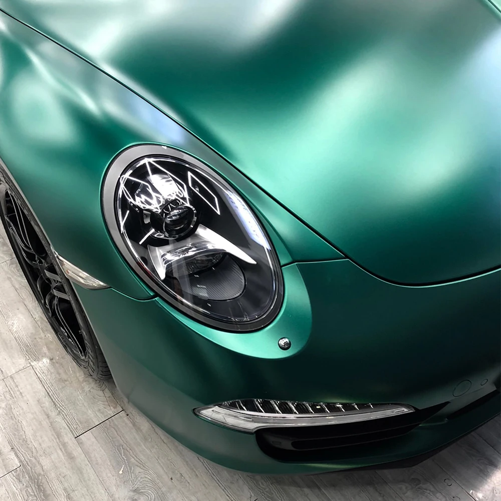 

Matte Metallic Emerald Car Sticker Color Change Vinyl Film PET Bubble Free Wrapping Car Accessories Auto Self Adhesive Decals