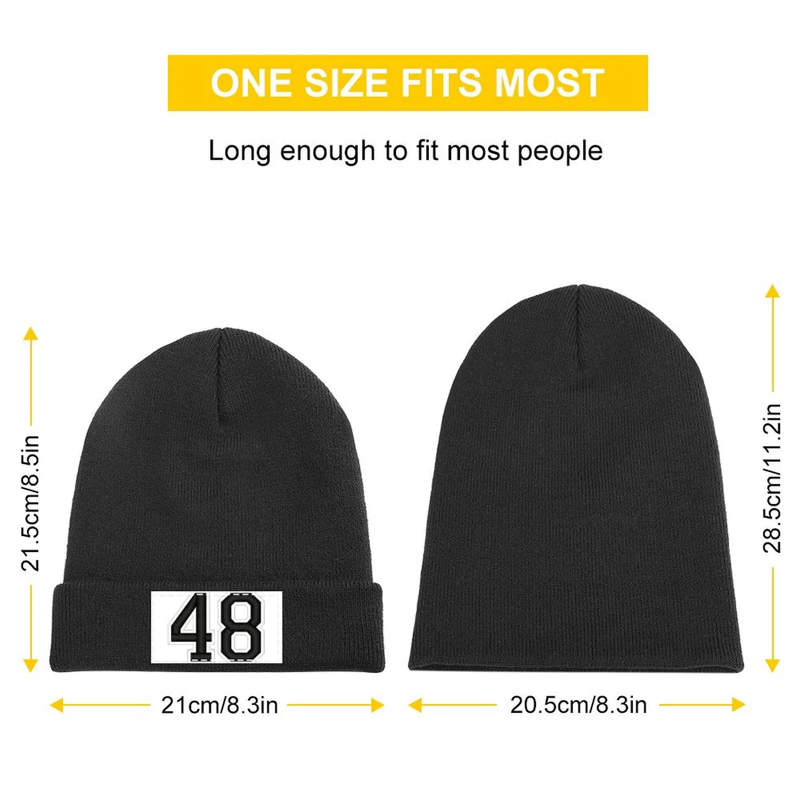 48 Black Jersey Sports Number forty-eight Football 48 Knitted Cap western Hat derby hat Dropshipping Girl Men's