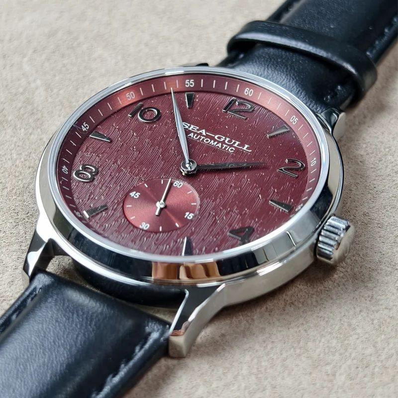 Seagull 6184 Men's Automatic Watch Blue Sapphire Glass 5ATM Waterproof Ultra-Thin Leather Strap Minimalist Casual Wristwatch image 4