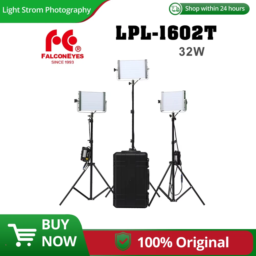 

Falconeyes LPL-1602T Kit Diving Video Light 32W Daylight Panel Light Dimmable 120pcs LED Studio Photo Video Interview Lighting