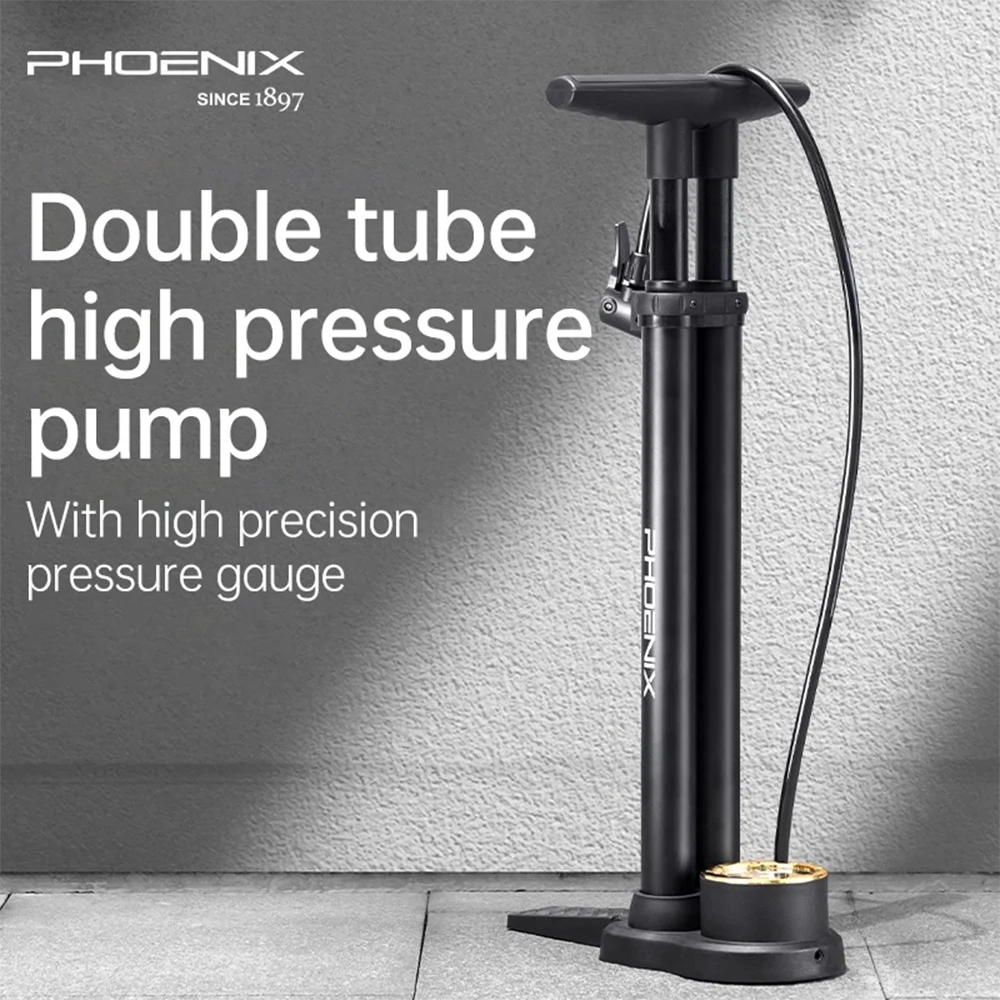 

XUNTING Double Cylinder High Pressure Bicycle Pump with High Precision Gauge for MTB Road Bike Air Pumps