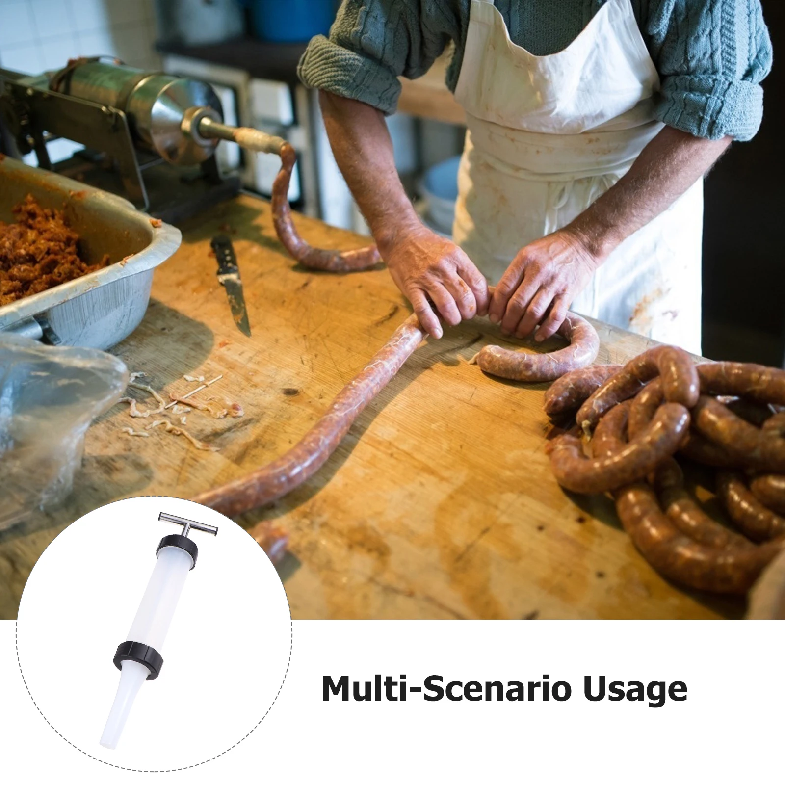

Sausage Stuffer Homemade Tool Kit Plastic Funnel Easy Cleaning Food Grade Material Sausage Filler Meat Stuffing Tool