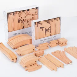 10/20/37pcs pista di legno accessori per binari ferroviari in legno di faggio adatti per piste di marca giocattoli educativi per regalo per bambini