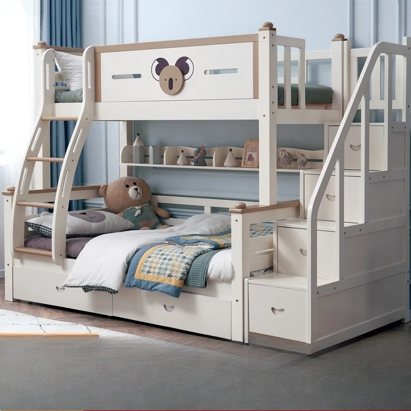 mother and child bed High and low bed Small apartment upper and lower beds Adult two-layer upper and lower bunk wooden bed