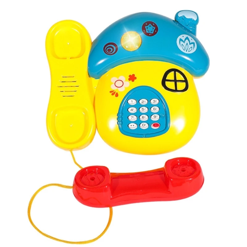 Brinquedo telefone retrô colorido, presente telefone iluminado para crianças, dramatização d5qf