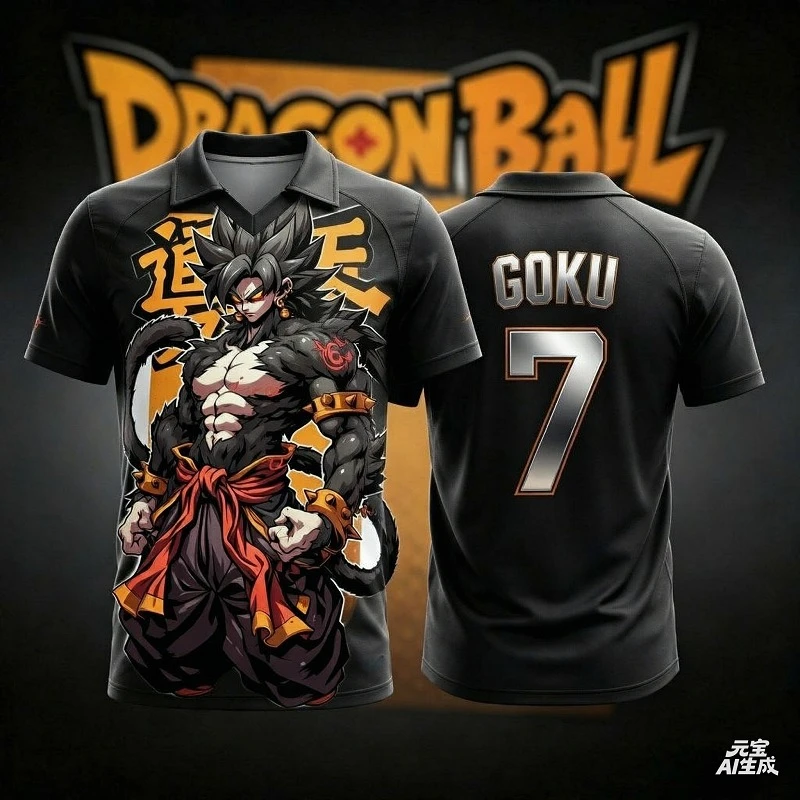 Sommerliches Familien-Set mit passenden Dragon-Ball-Wukong-3D-Print-Hemden, schnelltrocknendes T-Shirt, Sport-Trainingsoberteil für Damen und Herren. – Detail 7