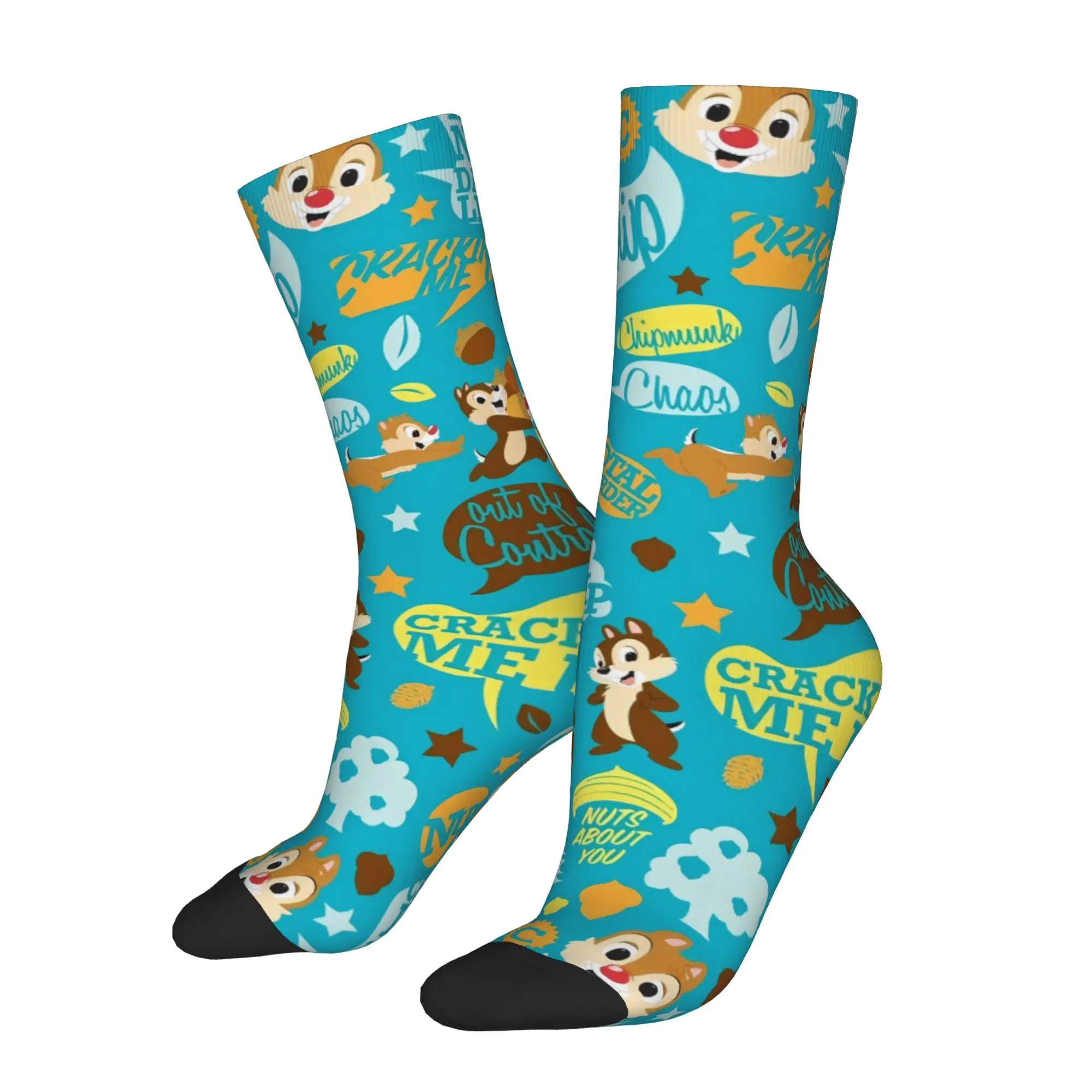 

Funny Sock Chip & Dale Hip Hop Seamless Pattern Printed Men Crew Socks Novelty Men's Socks