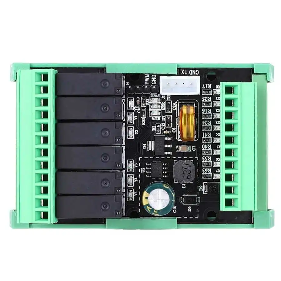 FX2N-14MR PLC Board Relay Output Module 8 In 6 Out 24VDC Power Supply With Base Analog 2AD 0-10V Input High-speed Counting