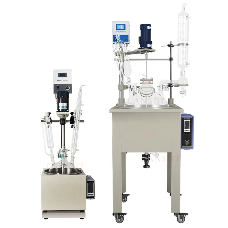 1L-100L LANSGT Single Layer Glass Bioreactor Laboratory Equipment Chemistry Lab Equipment