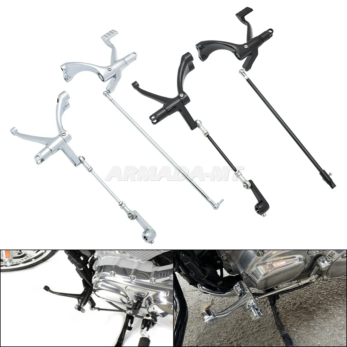 Motorcycle Forward Control Foot Pedal Kits Black For Harley Sportster Iron XL883 XL1200 48 72 2003-2024 Aluminum No Footpegs