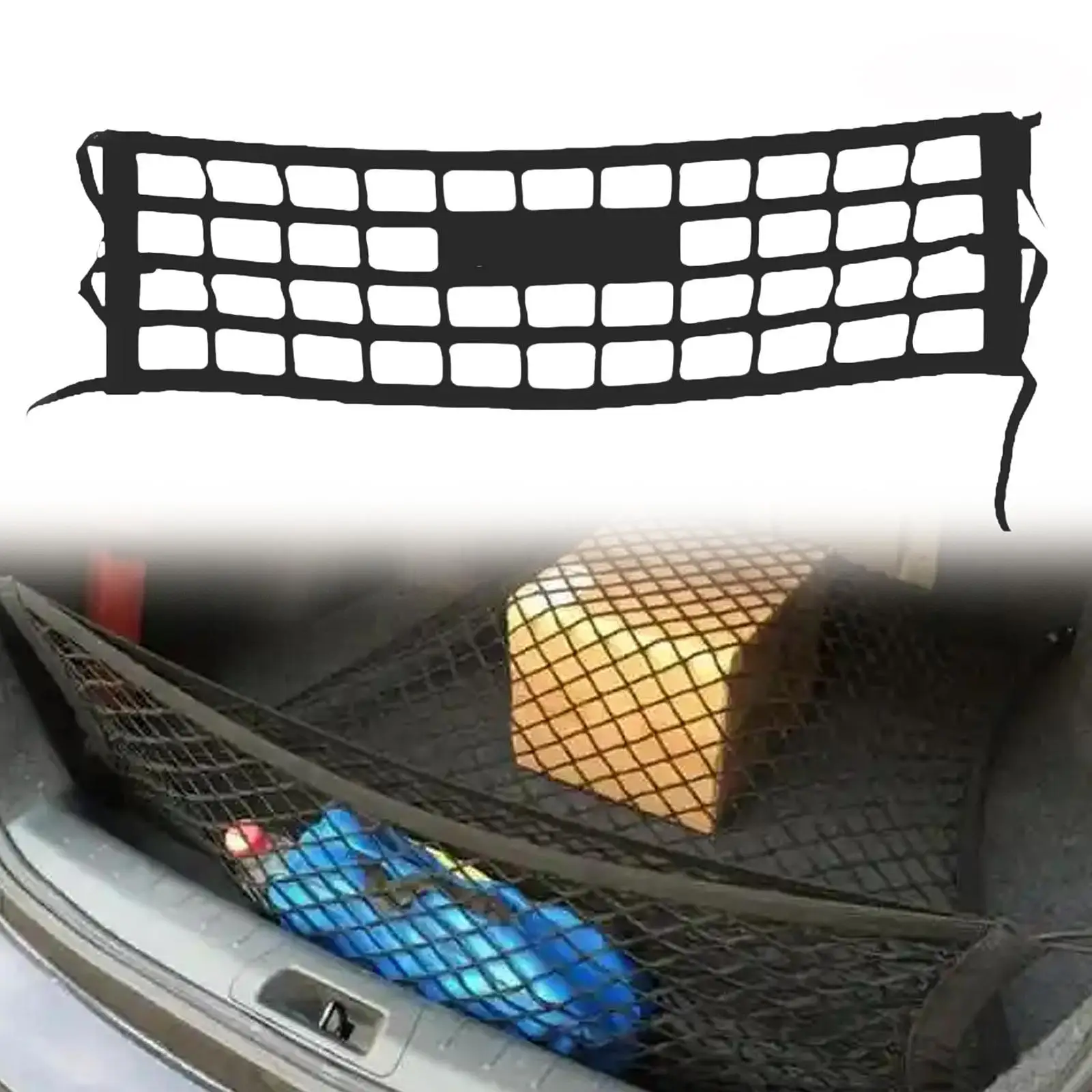 

Pickup Truck Tailgate Net Universal Cargo Securement Net for RV ATV SUV