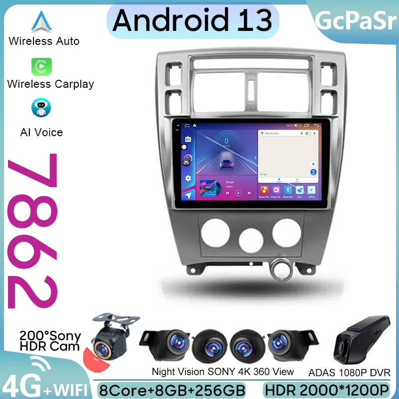 

Car Android For Hyundai Tucson 1 2004 - 2009 Video Auto Radio GPS Navigation Multimedia Player Carplay 5G WIFI BT No 2din DVD