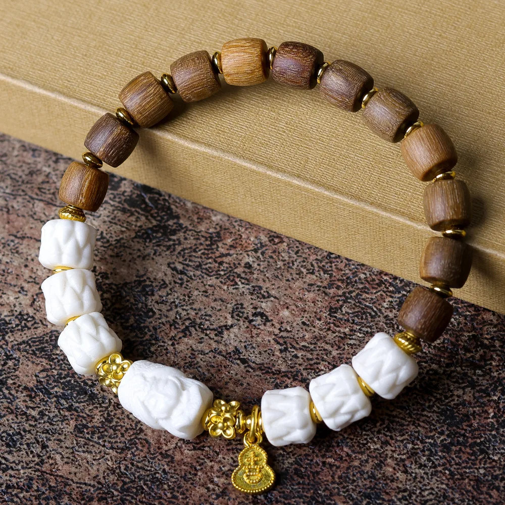 

Jiangzhen Fragrance Paired with Deer Antlers Root Bracelet Original Handwritten Composition Playing Chinese Handstring bracelets