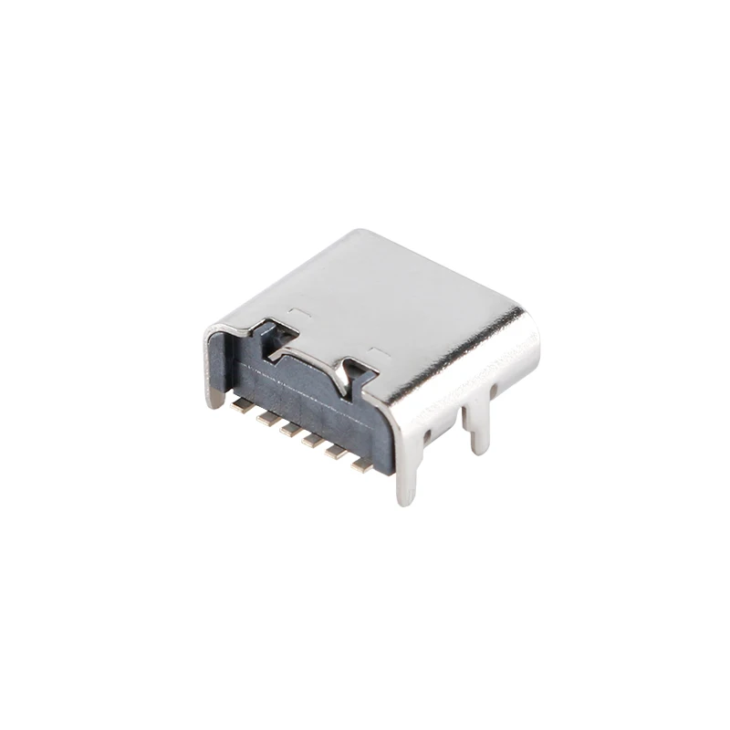 Conector de enchufe SMT de 10 piezas y 6 pines, Micro USB tipo C, colocación hembra para diseño de PCB, carcasa de carga de alta corriente DIY,