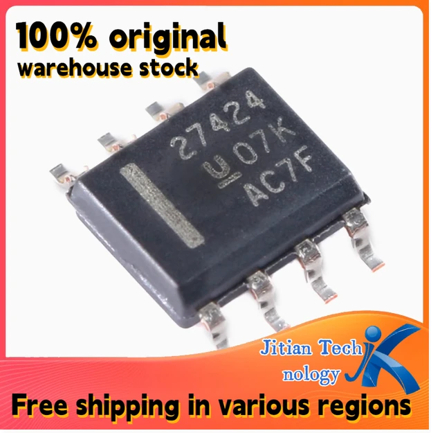 10PCS 100%Original New in Stock UCC27424DR logo 27424 SOIC-8 High-Quality Electronic Component