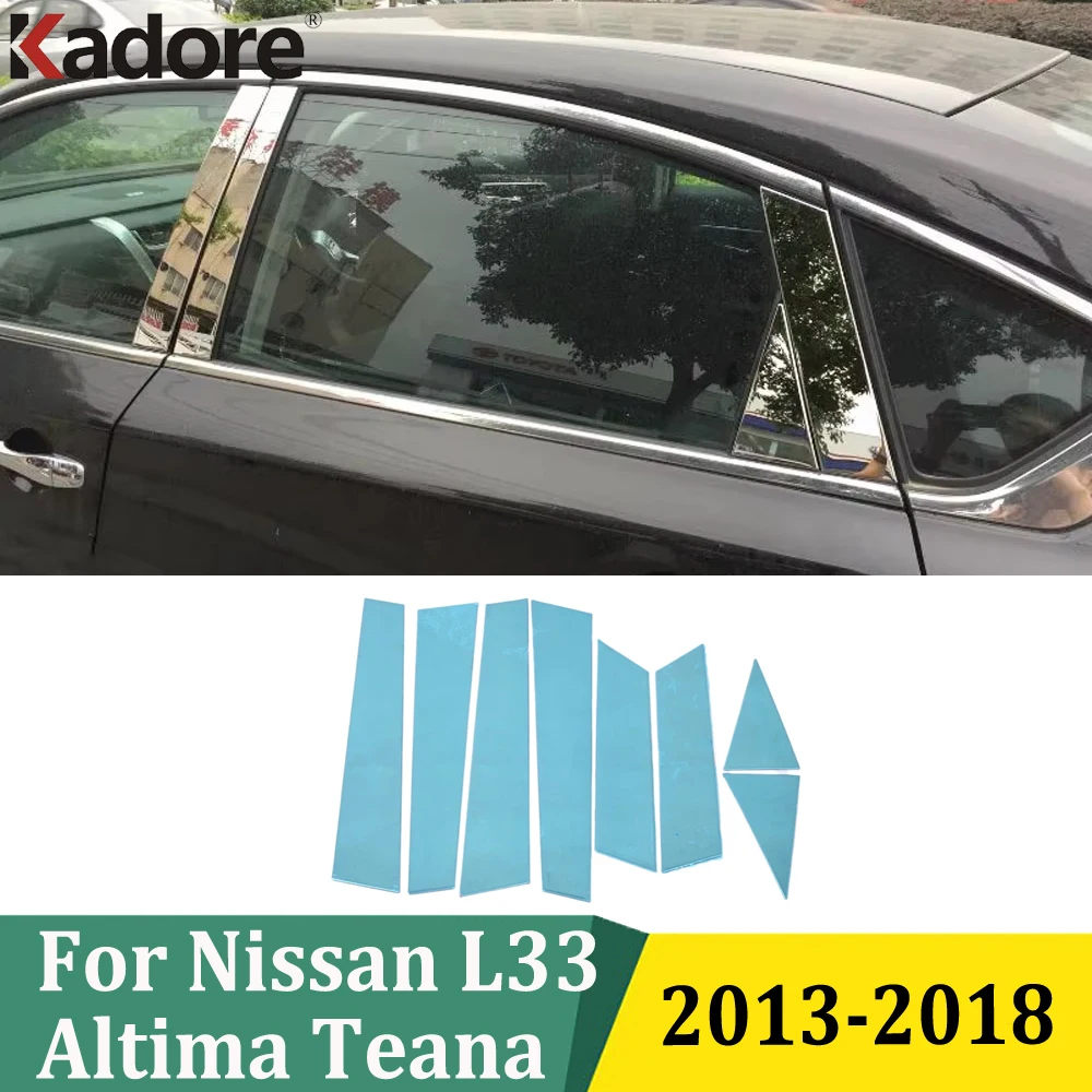 For Nissan Teana Altima 2013 2014 2015 2016 2017 2018 Car Window Pillar B+C Decoration Trim Cover Strip Exterior Accessories