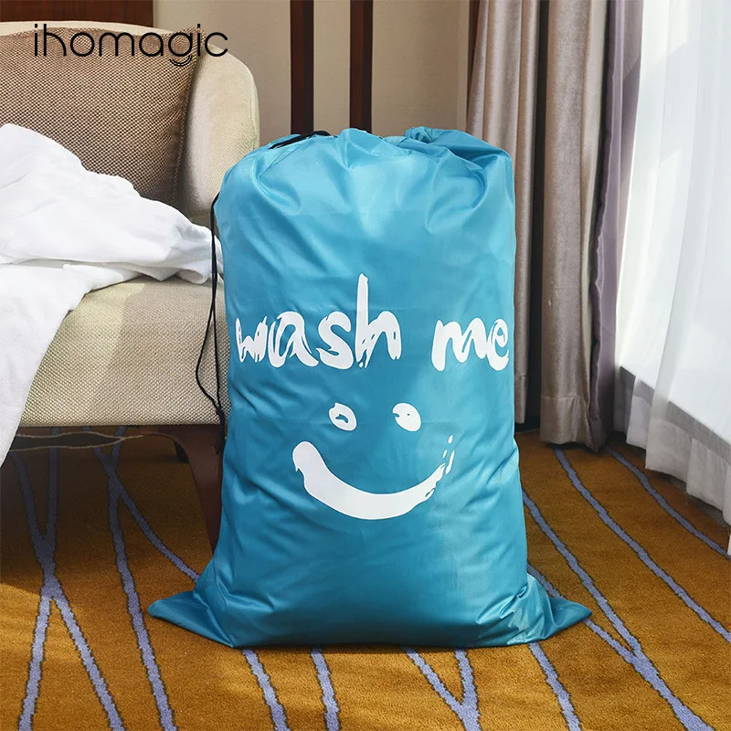 Folding Nylon Laundry Bag Travel Storage Pouch Machine Washable Dirty Clothes Organizer Wash Drawstring Bag Bathroom Accessories