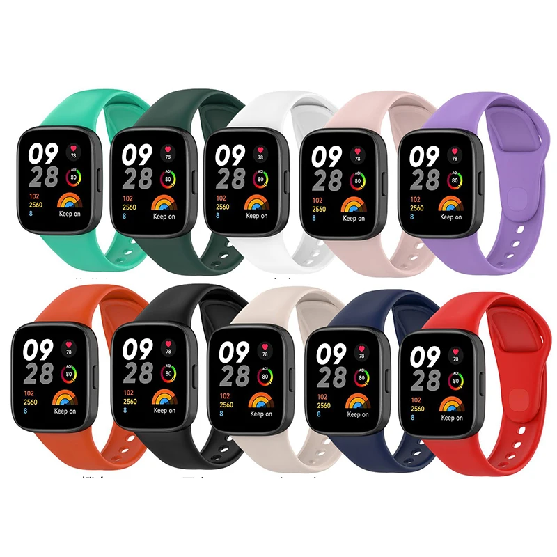 50Pcs WatchBand Strap For Redmi Watch 3 Original SmartWatch Band Silicone WristBand Bracelet For Xiaomi Redmi3 Accessories Belt