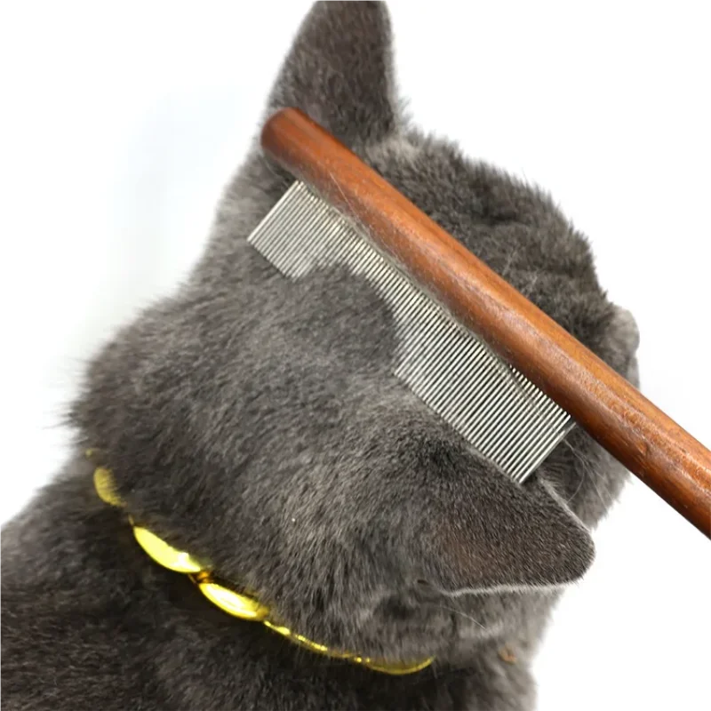 Long Hair Cat Comb Brush - Needle Comb for Cats to Open Knots & Remove Floating Hair Pet Grooming Accessories Row Comb