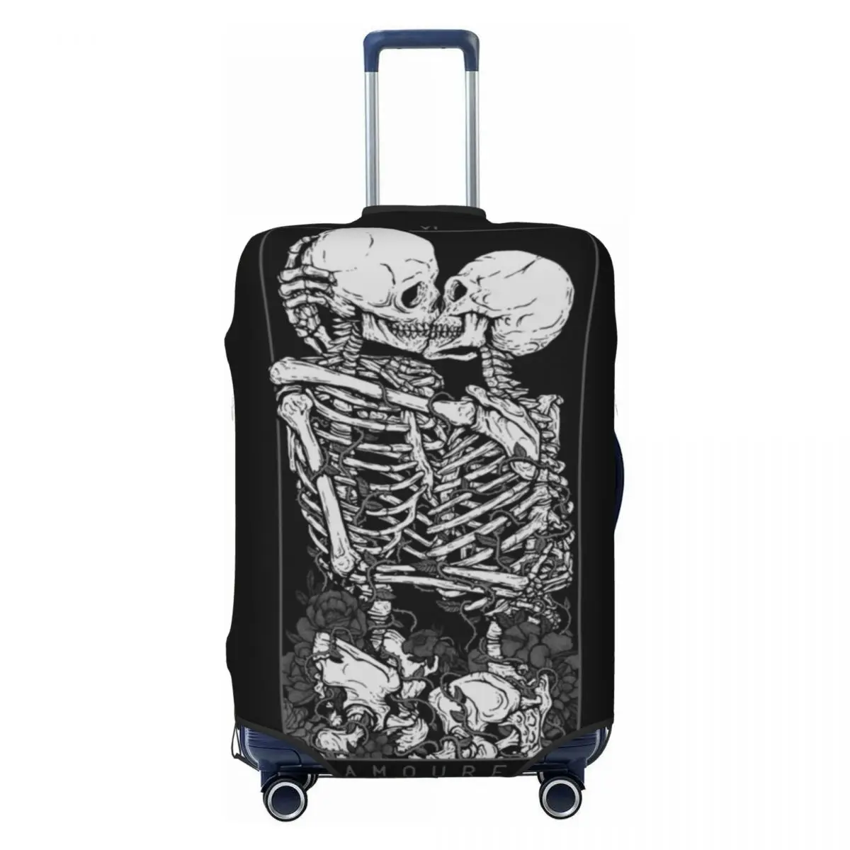 Couverture de valise tête de mort pour les amoureux, protecteur d\'affaires utile, fournitures de bagages, vacances