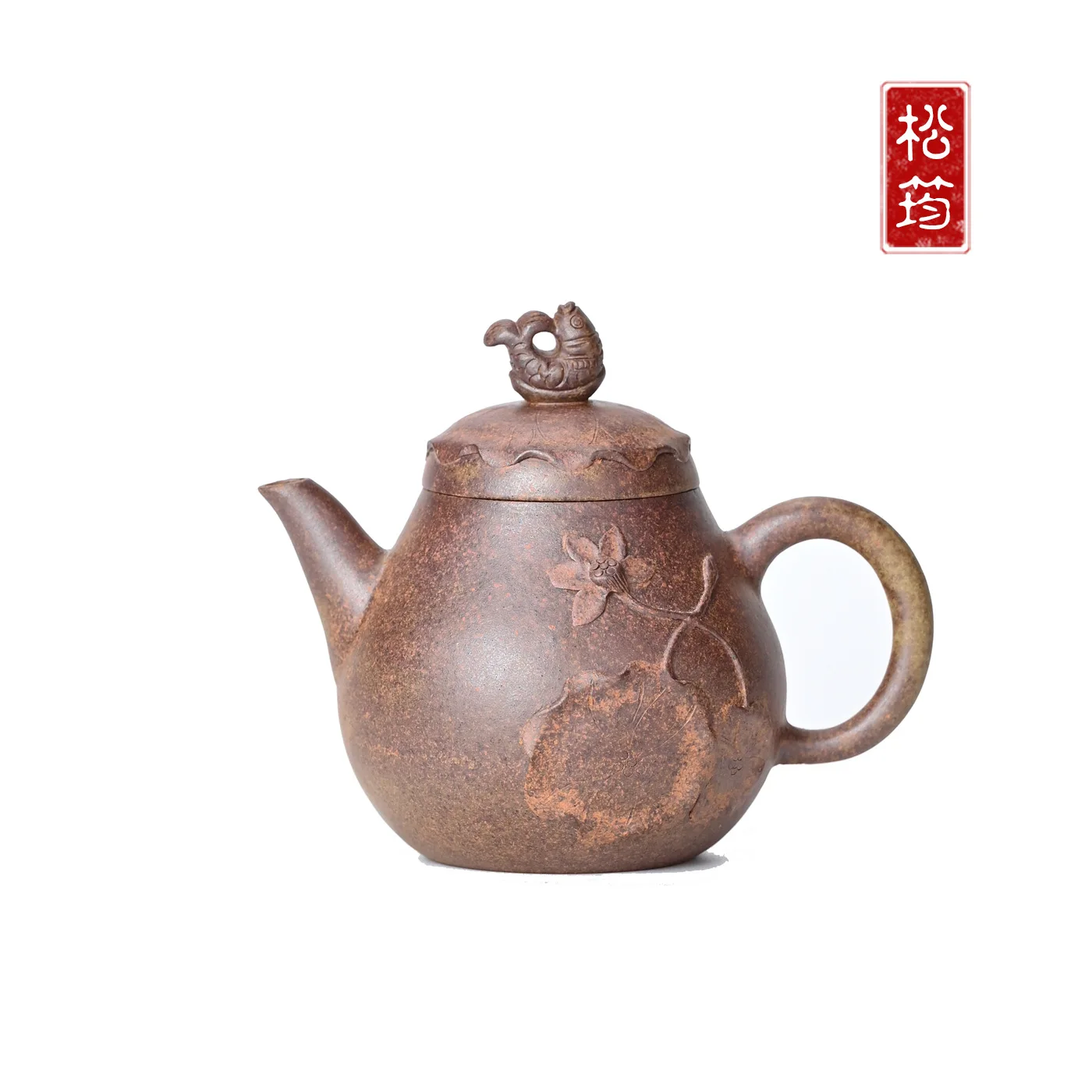 Original High-Temperature Clay Pure Handmade Lotus Rhythm National Style Practical Yixing Zisha Teapot Kung Fu Brewing Pot Tea