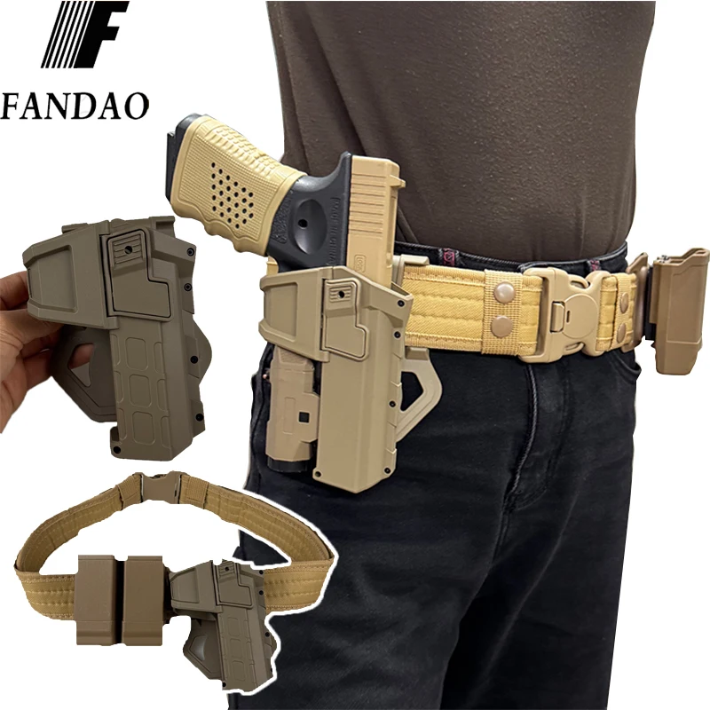 

Fandao 2025 New G17 Light Hanging Tactical Belt Set G18c Universal Quick-Draw Holster Magazine Set For G18c P320 1911 M18