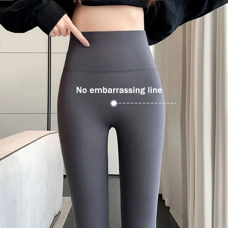 

Biyaby Elastic Tights Fleece Leggings Women Autumn Winter Warm Street Leggings Foe Woman Thicken Plush Thermal Pants Ladies