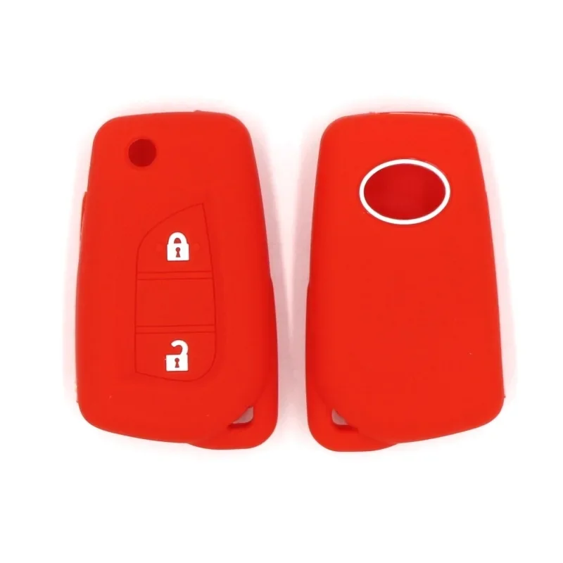 Silicone Car Key Cover Case Shell Set Protector Fob for Toyota Aygo Yaris Highlander Camry RAV4 2 Button Holder Accessories