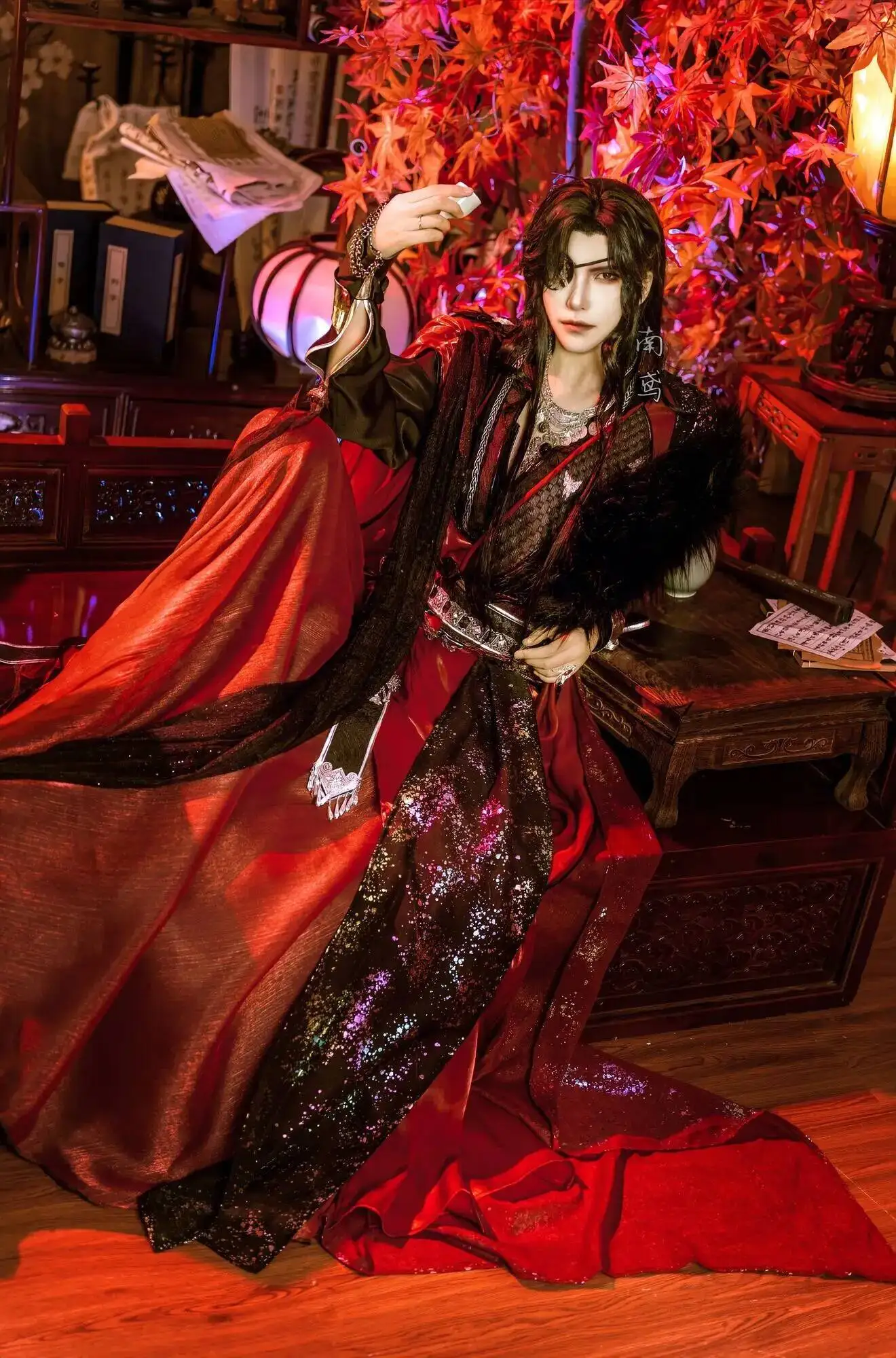 

Guan TV Tian Chinese Anime Ci Fu Hua Cheng Cosplay Costume Heaven Officials Blessing Hanfu Full Set Anime Clothes Halloween