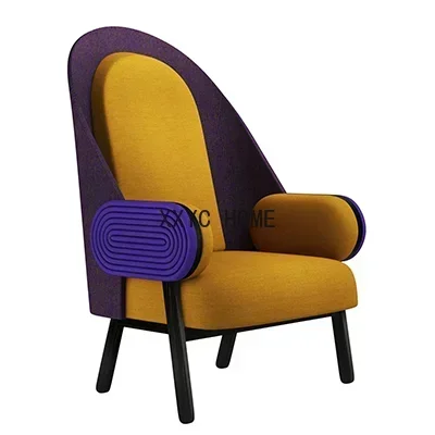 Modern Pop High Back Moon Chair Fabric Sofa Hotel Club Creative Leisure Chair