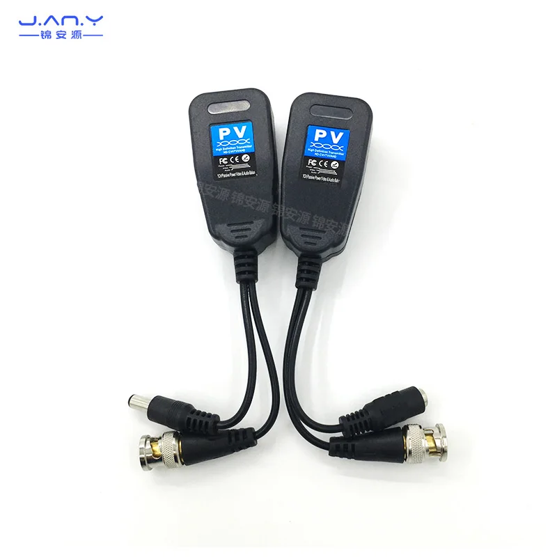 Monitoring video power supply two in one coaxial / analog HD twisted pair transmitter RJ45 network cable to BNC video