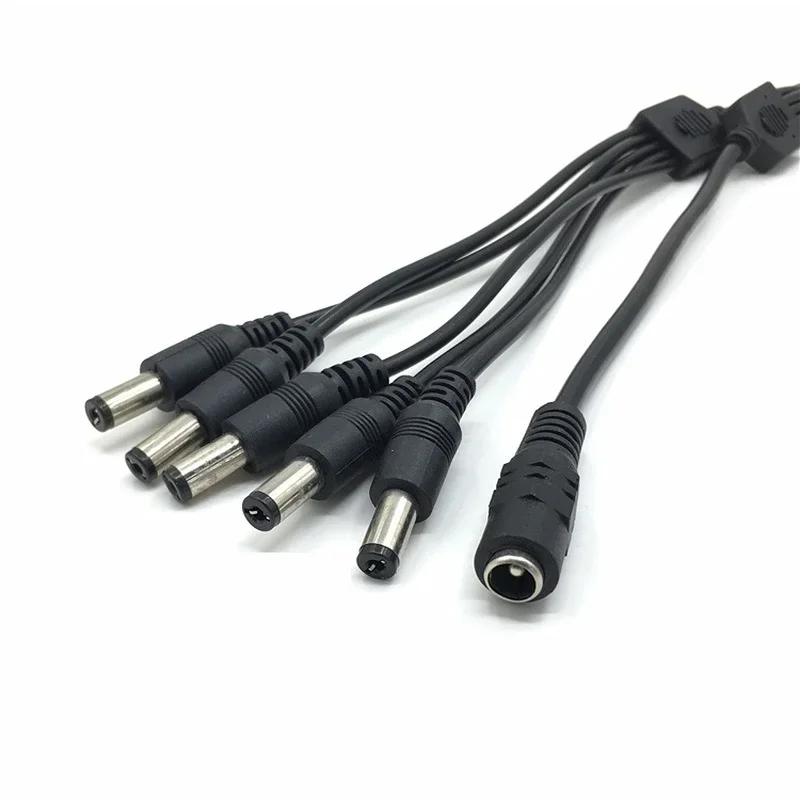 DC Power 1 Female to 2 3 4 5 6 8 Male Way Splitter Adapter Connector Plug Cable 5.5mm*2.1mm 12V For CCTV Camera LED Strip Light