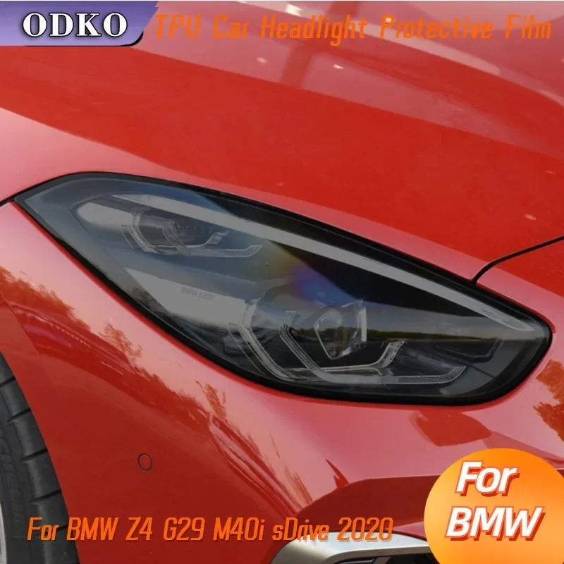 

Для BMW Z4 G29 M40i sDrive 2020, оттенок автомобильных фар, дымчатая черная защитная пленка, задний фонарь, прозрачная наклейка из ТПУ, аксессуары