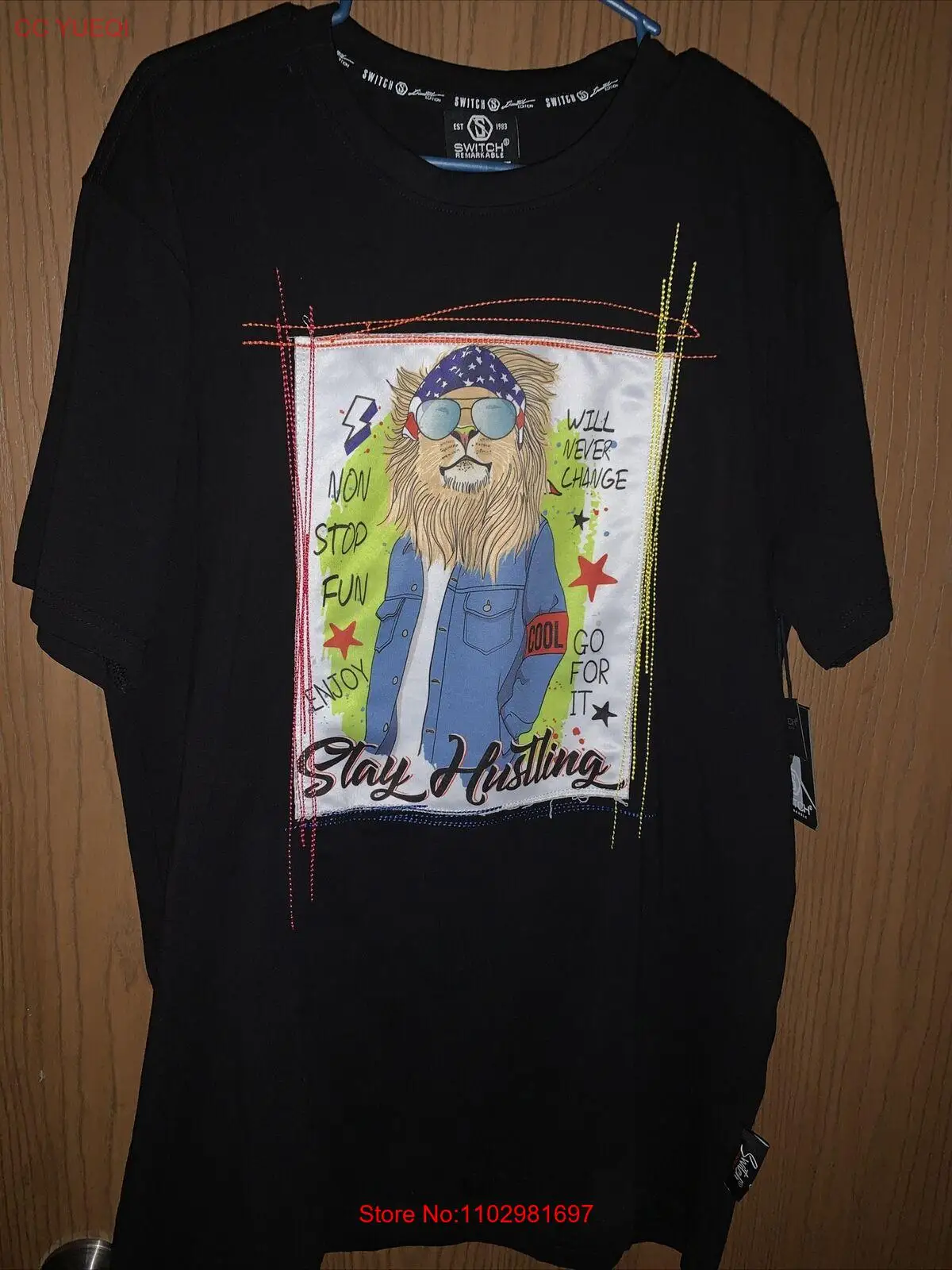 Switch Remarkable Limited Edition Mens T-Shirt Stay Hustling Lion Black XL NWT