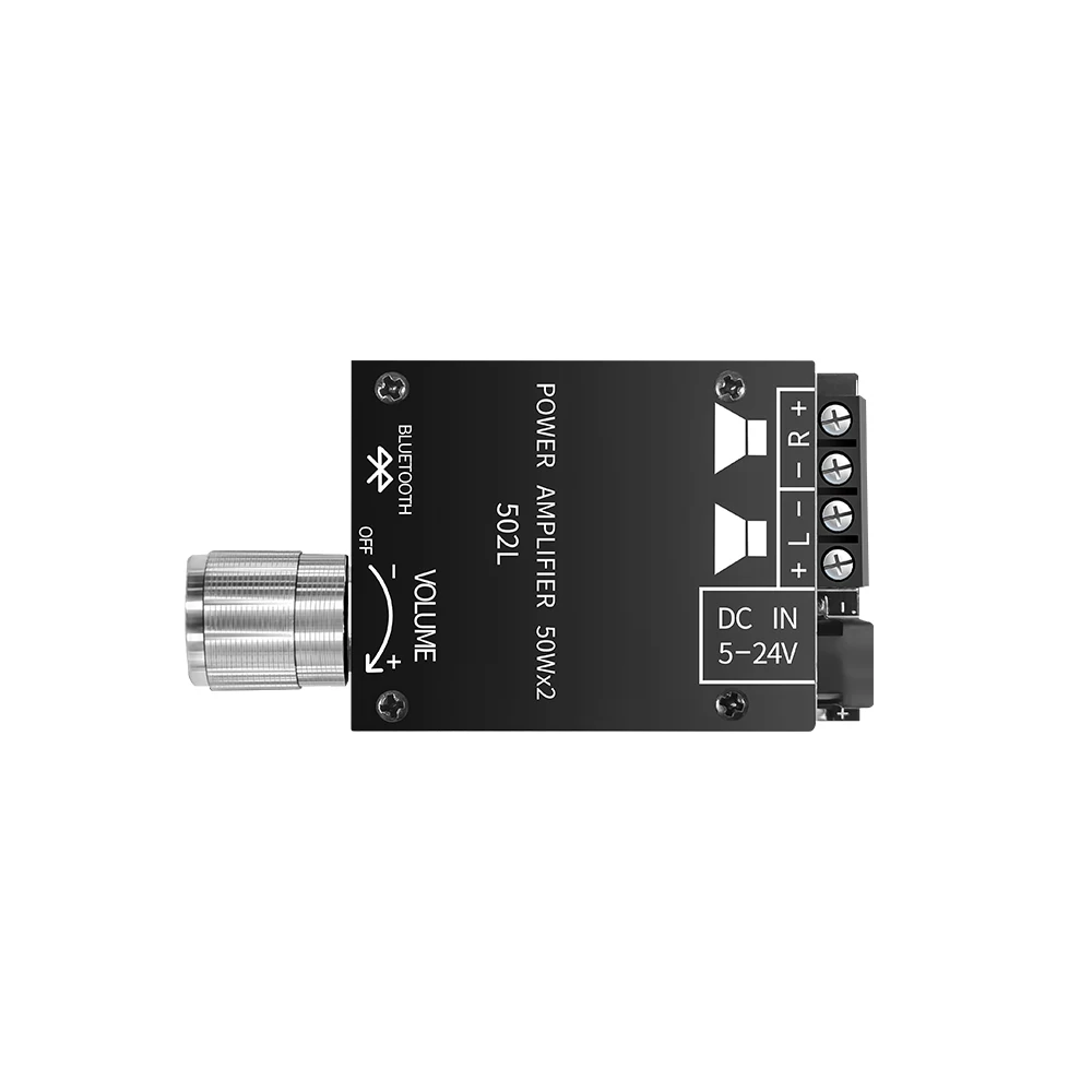 5Pcs  ZK-502L MINI Bluetooth 5.0 DC 5-24V Wireless Audio Digital Power amplifier Stereo board 50Wx2 Bluetooth Amp Amplificador