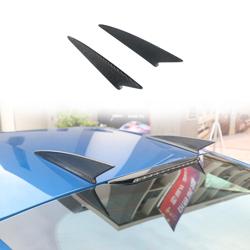 Carbon Fiber Roof Canard Wing For Ford Mustang 2015-2023 Roof Antenna Shark Fin Spoiler Blade 2Pcs Body Kit