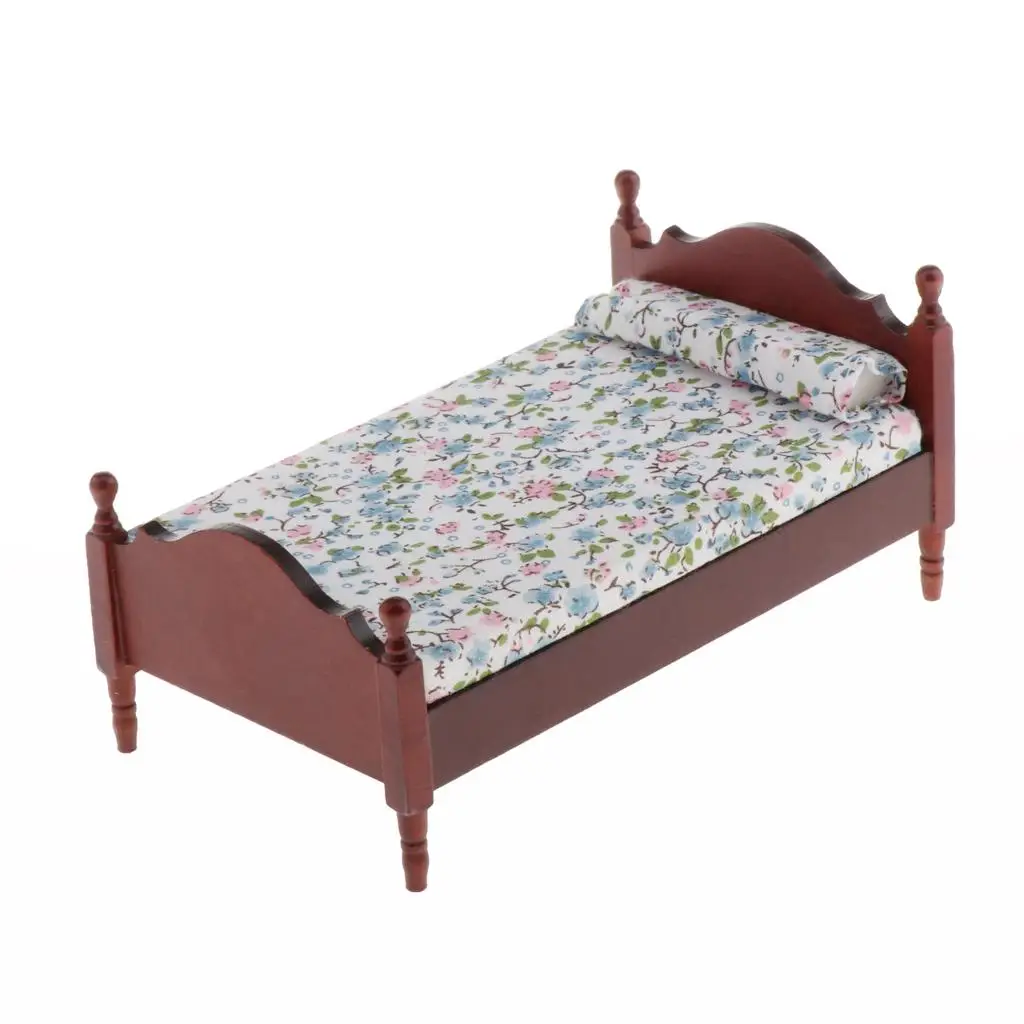 

Масштаб 1/12, миниатюрный кукольный домик, односпальная детская кровать