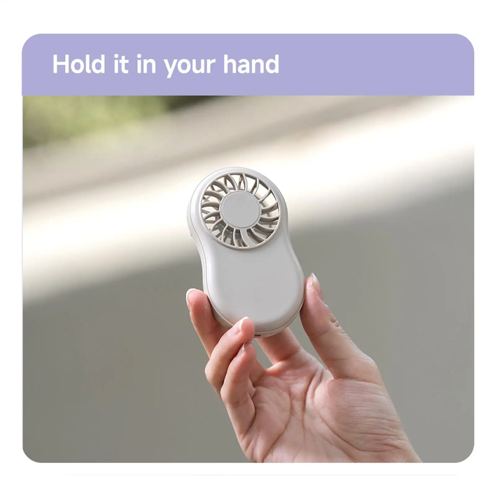 Mini pocket fan USB Rechargeable Portable Fan with 5 Wind Speed ​​Adjustment Handheld Fan 1200mAh Battery Personal Handheld Fan