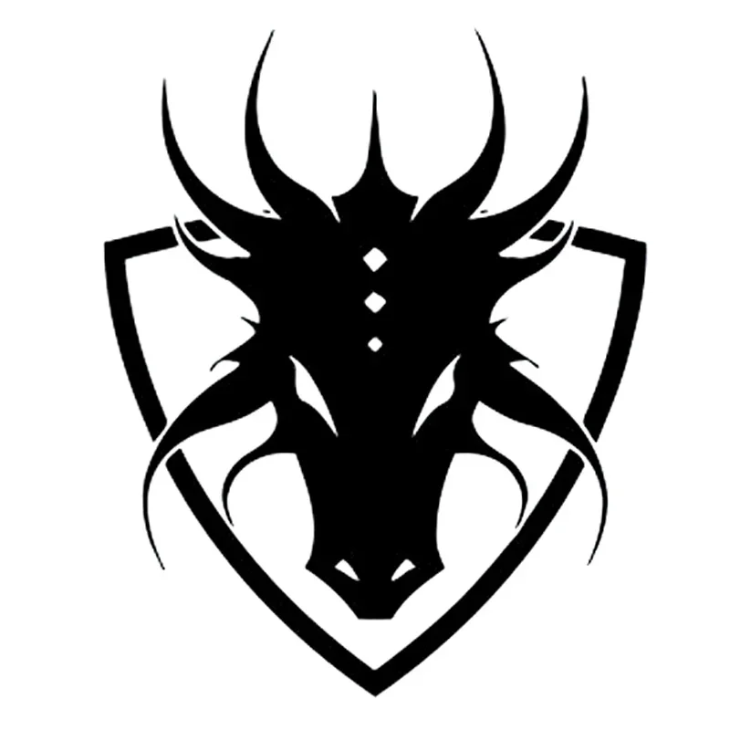 

Car Sticker Personalized Anime Manga Shield Logo Dragon Car Decoration Sticker Creative Waterproof Black/White, 17cm*14cm