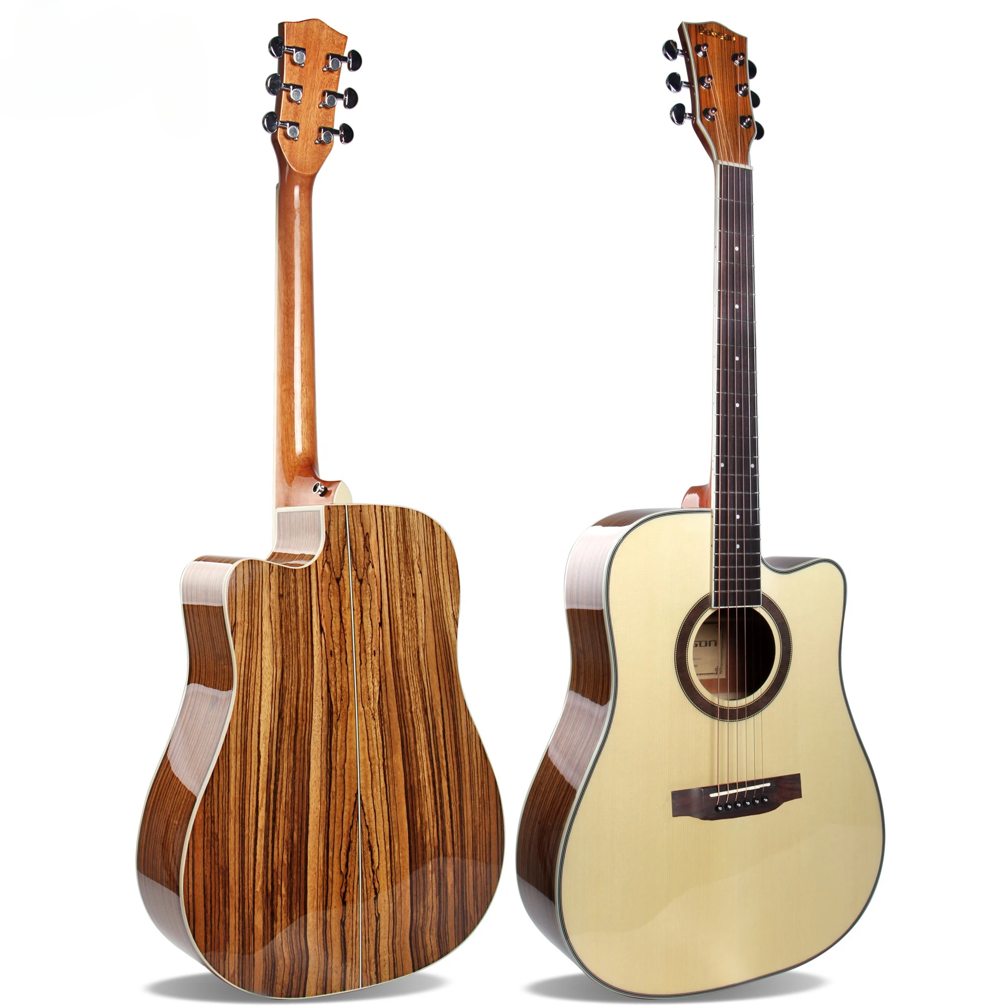 

Chinese Factory Mic 41'' Spruce Top Zebrawood Back Rosewood Fingerboard High Gloss Electric Acoustic Guitar White