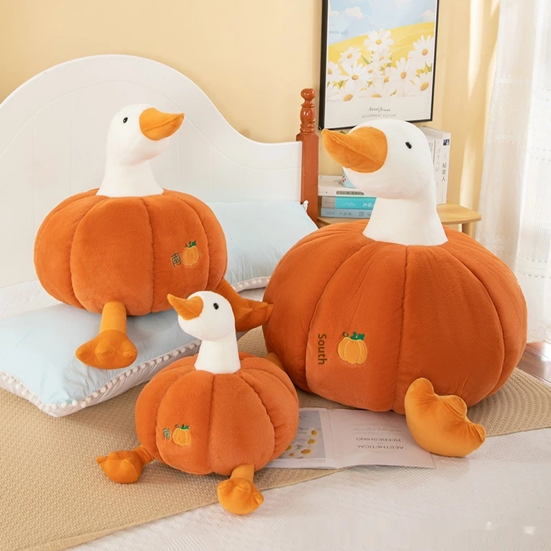 35cm Cute Giant Goose Doll Creative Pumpkin Goose Soft Plush Toy Doll Throw Pillow Funny Cute Birthday Gift Decoration Christmas